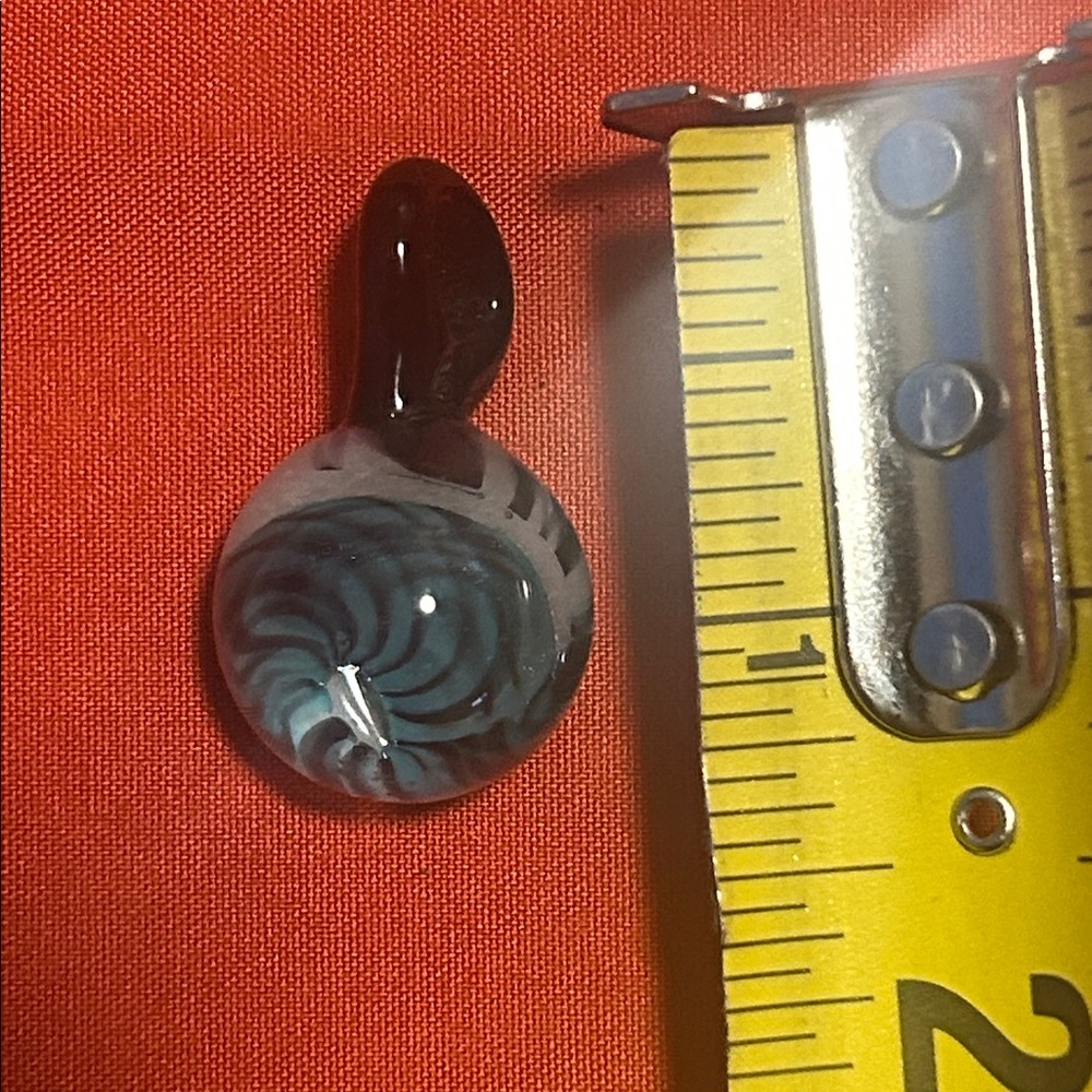 Blue and Black Swirl Glass Pendant